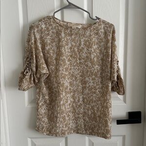 Michael Kors Tan and White Blouse